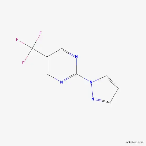 Molecular Structure of 1398504-38-5 (2-(1H-Pyrazol-1-YL)-5-(trifluoromethyl)pyrimidine)