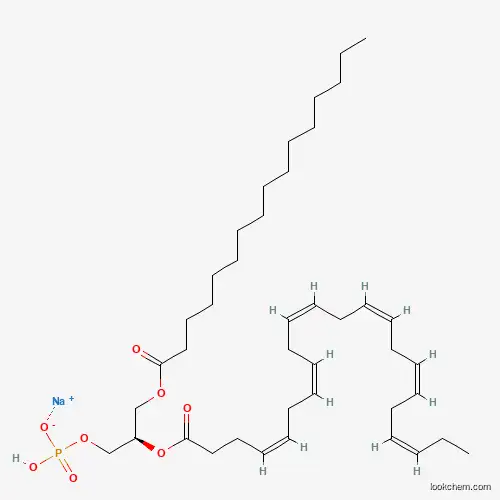 Molecular Structure of 474943-28-7 (Sodium (2R)-2-{[(4Z,7Z,10Z,13Z,16Z,19Z)-docosa-4,7,10,13,16,19-hexaenoyl]oxy}-3-(hexadecanoyloxy)propyl hydrogen phosphate)