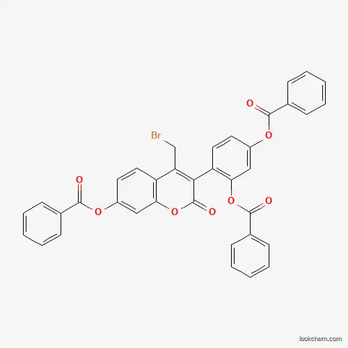 2H-1-BENZOPYRAN-2-ONE, 7-(BENZOYLOXY)-3-[2,4-BIS(BENZOYLOXY)PHENYL]-4-(BROMOMETHYL)-