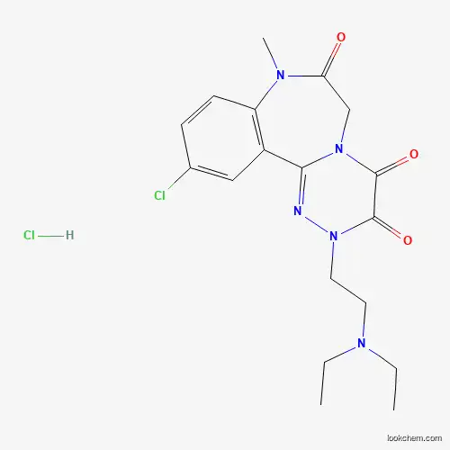 Molecular Structure of 56969-37-0 (11-chloro-2-[2-(diethylamino)ethyl]-8-methyl-6H-[1,2,4]triazino[4,3-d][1,4]benzodiazepine-3,4,7-trione;hydrochloride)