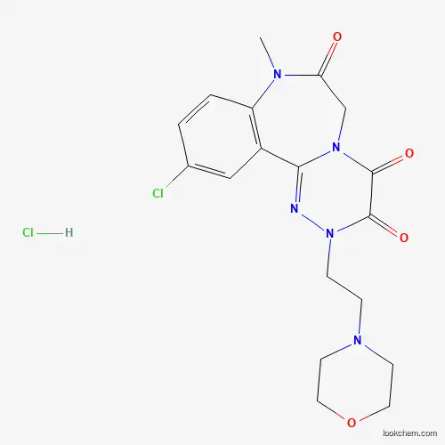 Molecular Structure of 56969-39-2 (11-chloro-8-methyl-2-(2-morpholin-4-ylethyl)-6H-[1,2,4]triazino[4,3-d][1,4]benzodiazepine-3,4,7-trione;hydrochloride)
