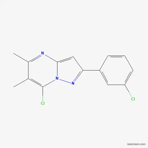 Molecular Structure of 889939-43-9 (7-Chloro-2-(3-chlorophenyl)-5,6-dimethylpyrazolo[1,5-a]pyrimidine)