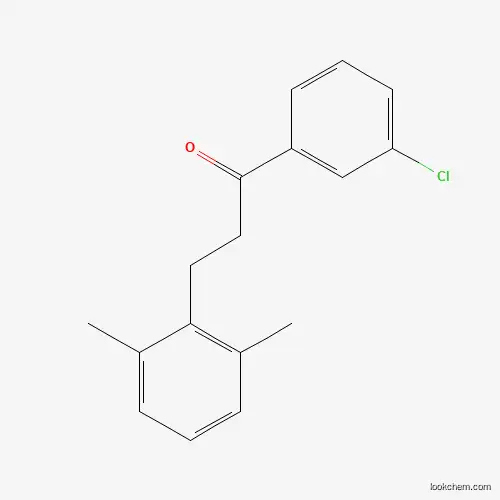 Molecular Structure of 898754-70-6 (3'-Chloro-3-(2,6-dimethylphenyl)propiophenone)