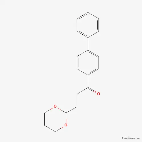 Molecular Structure of 898756-62-2 (3-(1,3-Dioxan-2-YL)-4'-phenylpropiophenone)