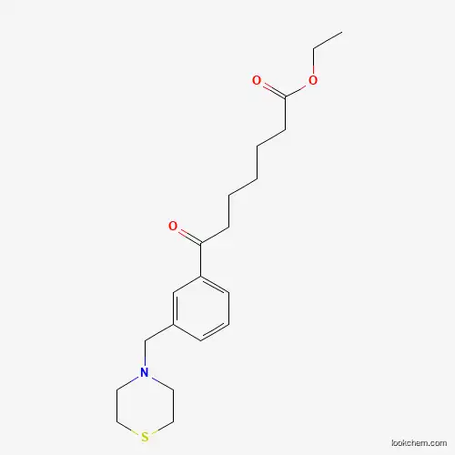 Molecular Structure of 898788-24-4 (Ethyl 7-oxo-7-[3-(thiomorpholinomethyl)phenyl]heptanoate)