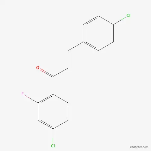 Molecular Structure of 898788-37-9 (4'-Chloro-3-(4-chlorophenyl)-2'-fluoropropiophenone)