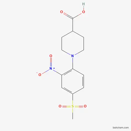 Molecular Structure of 942474-70-6 (1-[4-(Methylsulfonyl)-2-nitrophenyl]piperidine-4-carboxylic acid)