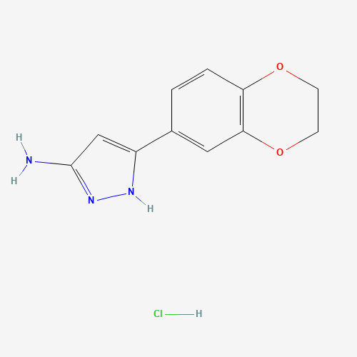 Molecular Structure of 1031793-23-3 (3-(2,3-Dihydrobenzo[b][1,4]dioxin-6-yl)-1H-pyrazol-5-amine hydrochloride)
