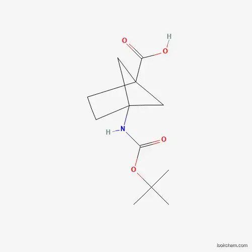 Molecular Structure of 1050886-56-0 (4-{[(Tert-butoxy)carbonyl]amino}bicyclo[2.1.1]hexane-1-carboxylic acid)