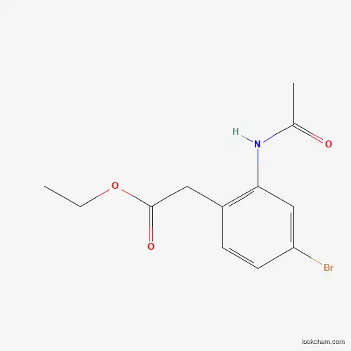 Molecular Structure of 1123169-18-5 ((2-Acetylamino-4-bromo-phenyl)-acetic acid ethyl ester)