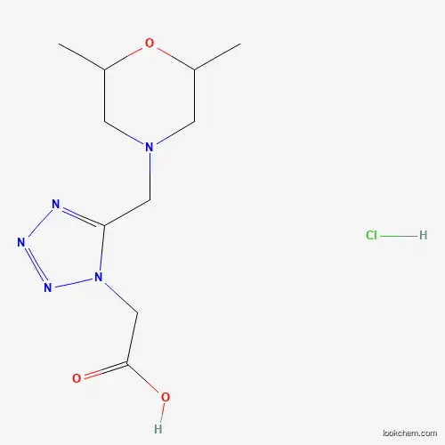 Molecular Structure of 1185299-94-8 ({5-[(2,6-dimethylmorpholin-4-yl)methyl]-1H-tetrazol-1-yl}acetic acid hydrochloride)