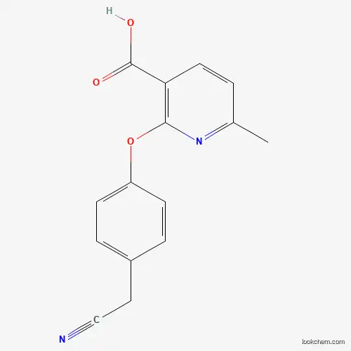Molecular Structure of 1199215-89-8 (2-[4-(Cyanomethyl)phenoxy]-6-methylnicotinic acid)