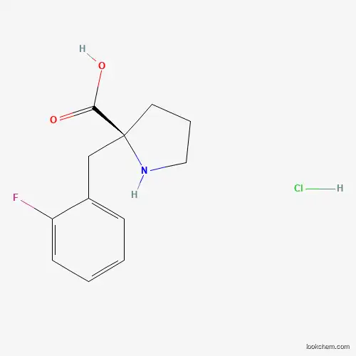 Molecular Structure of 1217651-48-3 ((S)-2-(2-Fluorobenzyl)pyrrolidine-2-carboxylic acid hydrochloride)