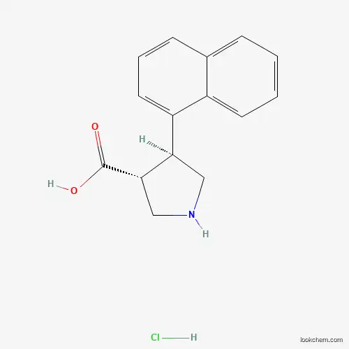 Molecular Structure of 1330750-42-9 ((3R,4S)-rel-4-(Naphthalen-1-yl)pyrrolidine-3-carboxylic acid hydrochloride)