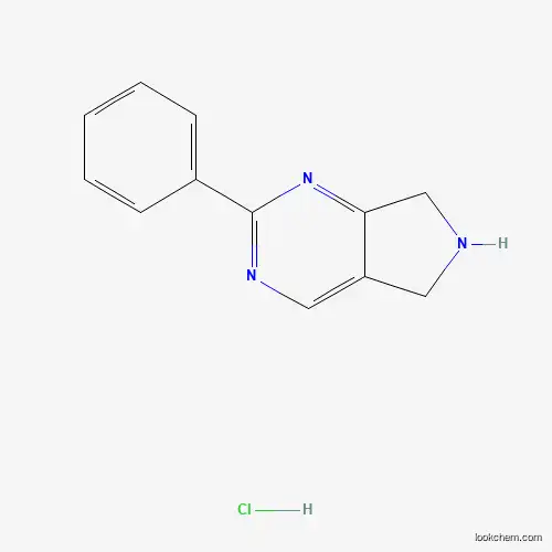 Molecular Structure of 1380571-58-3 (2-phenyl-6,7-dihydro-5H-pyrrolo[3,4-d]pyrimidine hydrochloride)