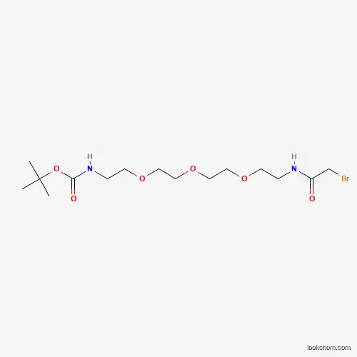 Molecular Structure of 1421933-39-2 (Bromoacetamido-PEG3-Boc-amine)