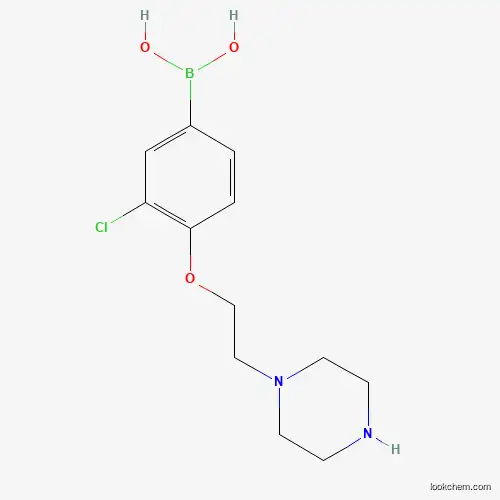 Molecular Structure of 1704074-12-3 ((3-Chloro-4-(2-(piperazin-1-yl)ethoxy)phenyl)boronic acid)