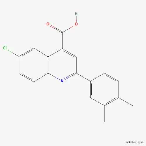Molecular Structure of 445289-11-2 (6-Chloro-2-(3,4-dimethylphenyl)quinoline-4-carboxylic acid)