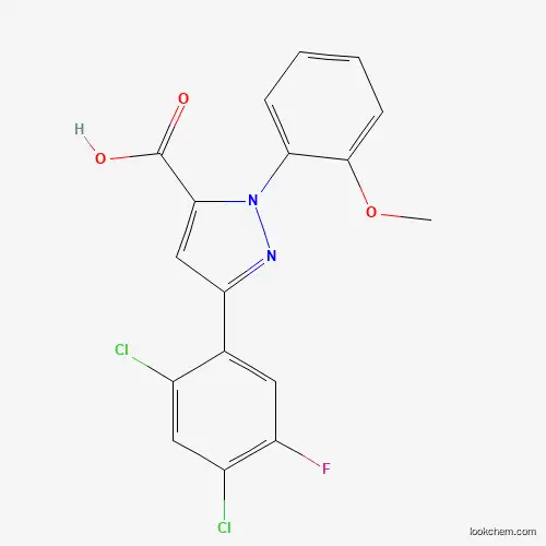 Molecular Structure of 618383-00-9 (3-(2,4-dichloro-5-fluorophenyl)-1-(2-methoxyphenyl)-1H-pyrazole-5-carboxylic acid)