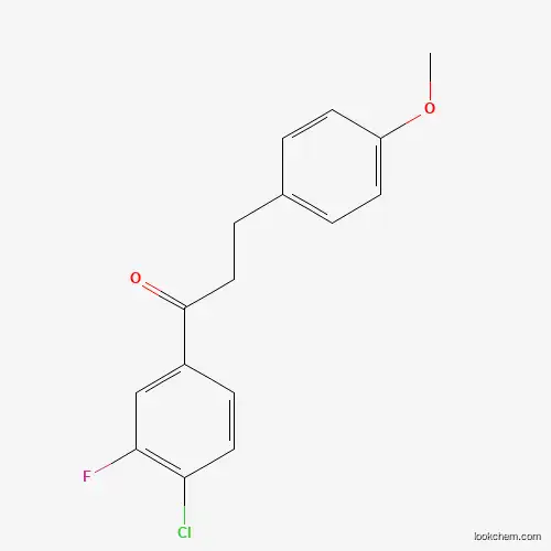 Molecular Structure of 898775-94-5 (4'-Chloro-3'-fluoro-3-(4-methoxyphenyl)propiophenone)