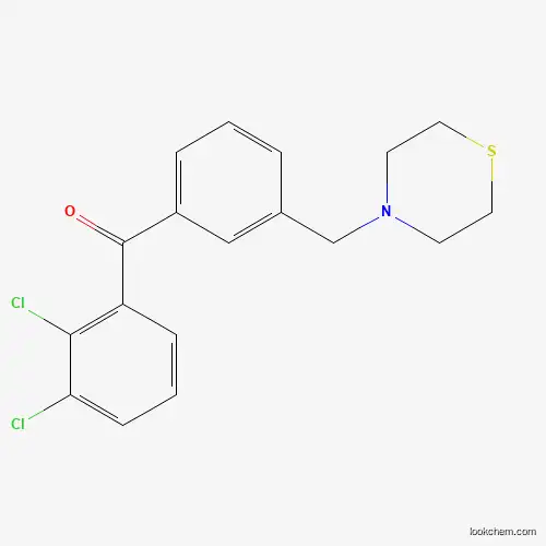 Molecular Structure of 898787-78-5 (2,3-Dichloro-3'-thiomorpholinomethyl benzophenone)