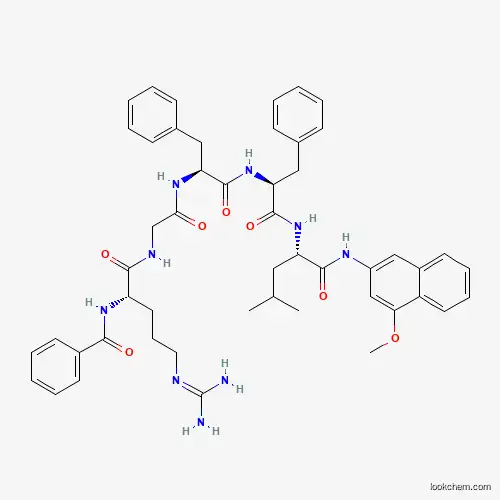 Molecular Structure of 99112-24-0 (Bz-Arg-Gly-Phe-Phe-Leu-4MbNA)