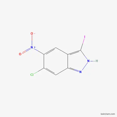 Molecular Structure of 1000342-47-1 (6-Chloro-3-iodo-5-nitro-1H-indazole)