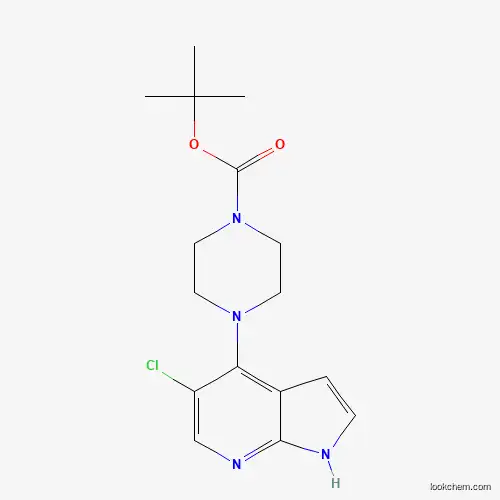Molecular Structure of 1020056-91-0 (tert-Butyl 4-(5-chloro-1H-pyrrolo[2,3-b]pyridin-4-yl)piperazine-1-carboxylate)