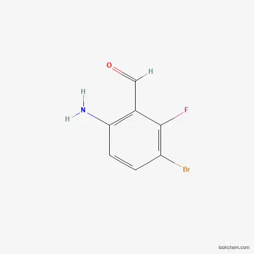 Molecular Structure of 1036756-05-4 (6-Amino-3-bromo-2-fluorobenzaldehyde)