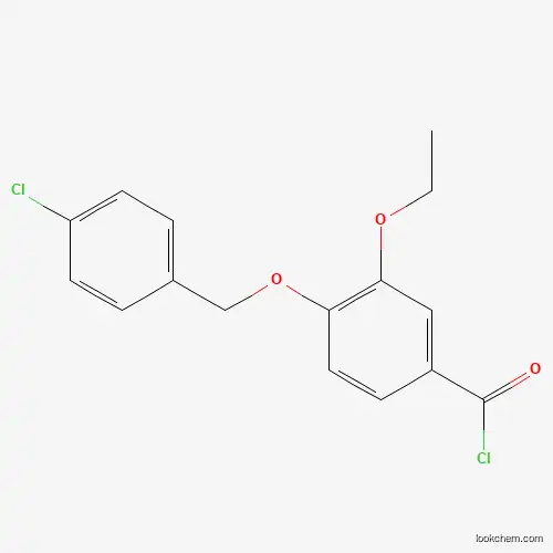 Molecular Structure of 1160251-15-9 (4-[(4-Chlorobenzyl)oxy]-3-ethoxybenzoyl chloride)
