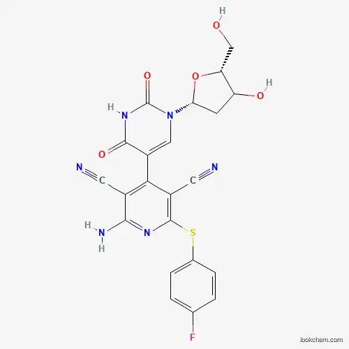 2-amino-6-(4-fluorophenylthio)-4-(1-((2R,5R)-4-hydroxy-5-(hydroxymethyl)tetrahydrofuran-2-yl)-2,4-dioxo-1,2,3,4-tetrahydropyrimidin-5-yl)pyridine-3,5-dicarbonitrile