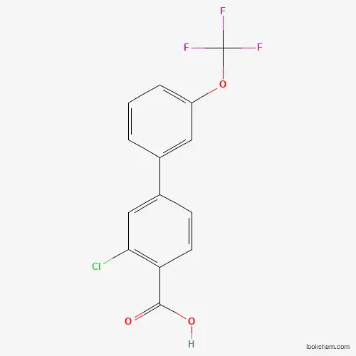 Molecular Structure of 1261855-01-9 (2-Chloro-4-(3-trifluoromethoxyphenyl)benzoic acid)
