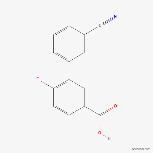 Molecular Structure of 1261977-67-6 (3-(3-Cyanophenyl)-4-fluorobenzoic acid)