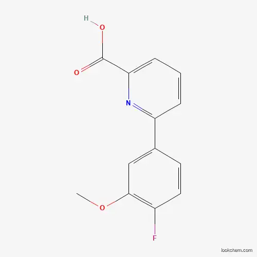 Molecular Structure of 1261977-99-4 (6-(4-Fluoro-3-methoxyphenyl)picolinic acid)