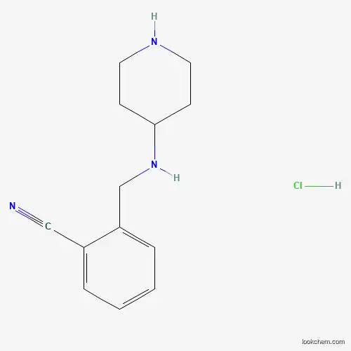 Molecular Structure of 1289385-43-8 (2-((Piperidin-4-ylamino)methyl)benzonitrile hydrochloride)