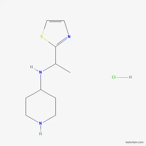 Molecular Structure of 1289386-57-7 (N-(1-(Thiazol-2-yl)ethyl)piperidin-4-amine hydrochloride)