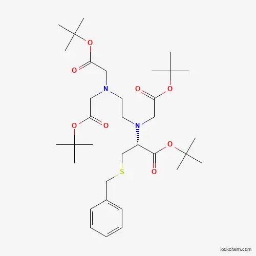 Molecular Structure of 1331899-92-3 (3-Benzylsulfanyl-2-(S)-{[2-(bis-tert-butoxycarbonylmethyl-amino)-ethyl]-tert-butoxycarbonylmethyl-amino}-propionic Acidtert-Butyl Ester)