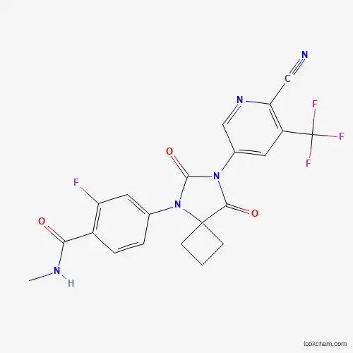 Molecular Structure of 1332391-92-0 (4-(7-(6-Cyano-5-(trifluoromethyl)pyridin-3-yl)-6,8-dioxo-5,7-diazaspiro(3.4)octan-5-yl)-2-fluoro-N-methylbenzamide)
