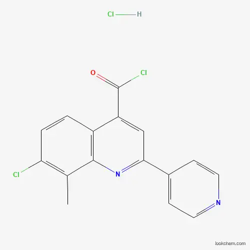 7-chloro-8-methyl-2-pyridin-4-ylquinoline-4-carbonyl chloride hydrochloride