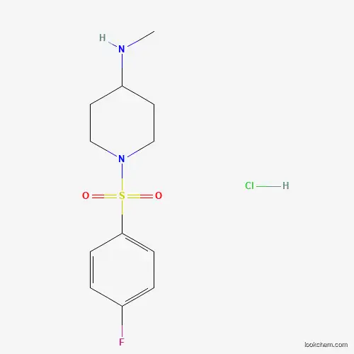 Molecular Structure of 1353958-87-8 (1-((4-Fluorophenyl)sulfonyl)-N-methylpiperidin-4-amine hydrochloride)