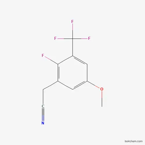 Molecular Structure of 1373920-64-9 (2-Fluoro-5-methoxy-3-(trifluoromethyl)phenylacetonitrile)