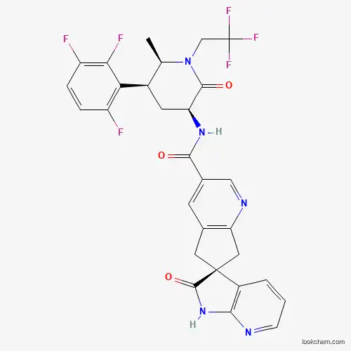 (3'S)-1',2',5,7-tetrahydro-N-[(3S,5S,6R)-6-methyl-2-oxo-1-(2,2,2-trifluoroethyl)-5-(2,3,6-trifluorophenyl)-3-piperidinyl]-2'-oxo-Spiro[6H-