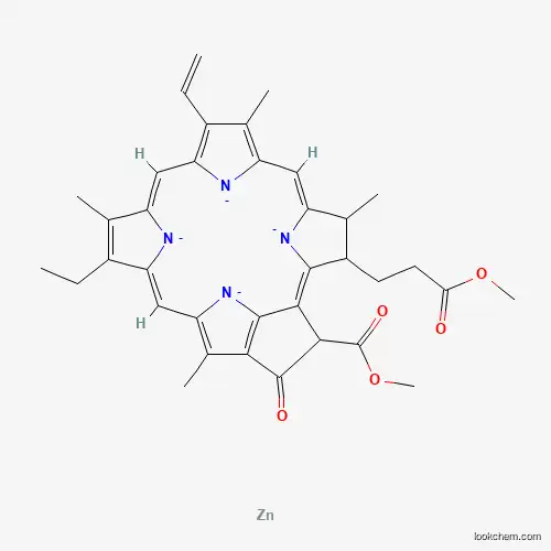 Molecular Structure of 16049-17-5 (methyl (1Z,9Z,13Z,19Z)-16-ethenyl-11-ethyl-22-(3-methoxy-3-oxopropyl)-12,17,21,26-tetramethyl-4-oxo-7,23,24,25-tetrazanidahexacyclo[18.2.1.15,8.110,13.115,18.02,6]hexacosa-1,5,8(26),9,11,13,15,17,19-nonaene-3-carboxylate;zinc)
