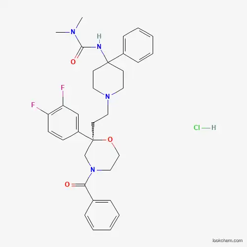 3-(1-{2-[4-BENZOYL-2-(3,4-DIFLUOROPHENYL)MORPHOLIN-2-YL]ETHYL}-4-PHENYLPIPERIDIN-4-YL)-1,1-DIMETHYLUREA HCL