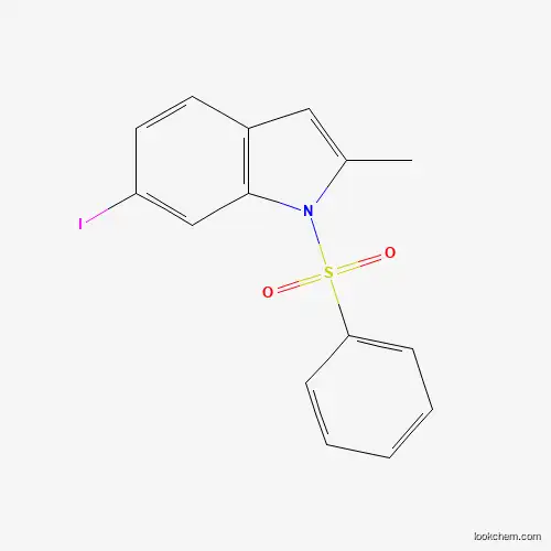 Molecular Structure of 1818847-55-0 (1-(Benzenesulfonyl)-6-iodo-2-methyl-1H-indole)