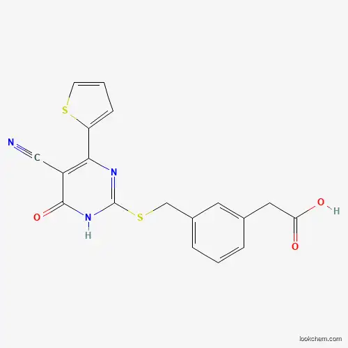 3-[[[5-cyano-1,6-dihydro-6-oxo-4-(2-thienyl)-2-pyrimidinyl]thio]methyl]phenylacetic acid