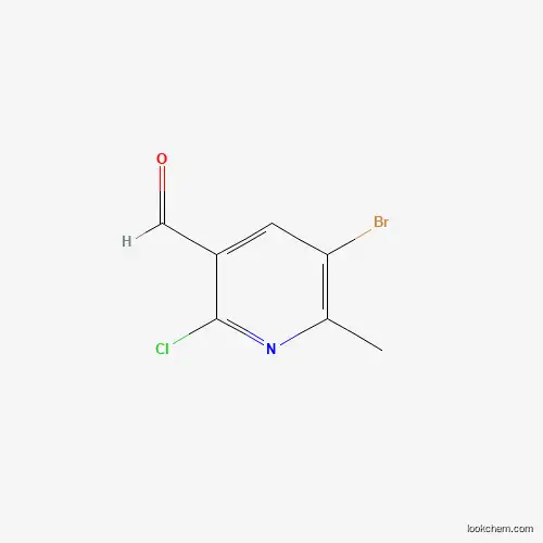 Molecular Structure of 1935331-10-4 (5-Bromo-2-chloro-6-methyl-pyridine-3-carbaldehyde)