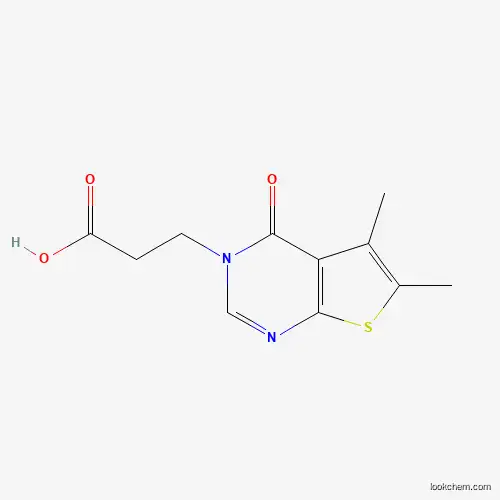 Molecular Structure of 450394-89-5 (3-(5,6-Dimethyl-4-oxo-4H-thieno[2,3-d]pyrimidin-3-yl)-propionic acid)