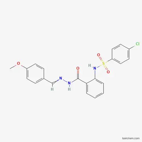 Molecular Structure of 477734-97-7 (2-[(4-chlorophenyl)sulfonylamino]-N-[(4-methoxyphenyl)methylideneamino]benzamide)