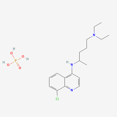 Molecular Structure of 49723-46-8 (Phosphoric acid--N~4~-(8-chloroquinolin-4-yl)-N~1~,N~1~-diethylpentane-1,4-diamine (1/1))